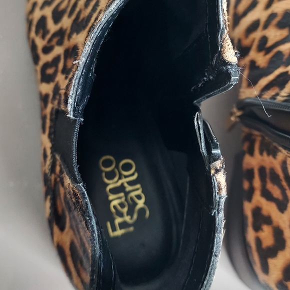 Doming Camel Hair, leopard print ankle boots, size 10M - Picture 5 of 5